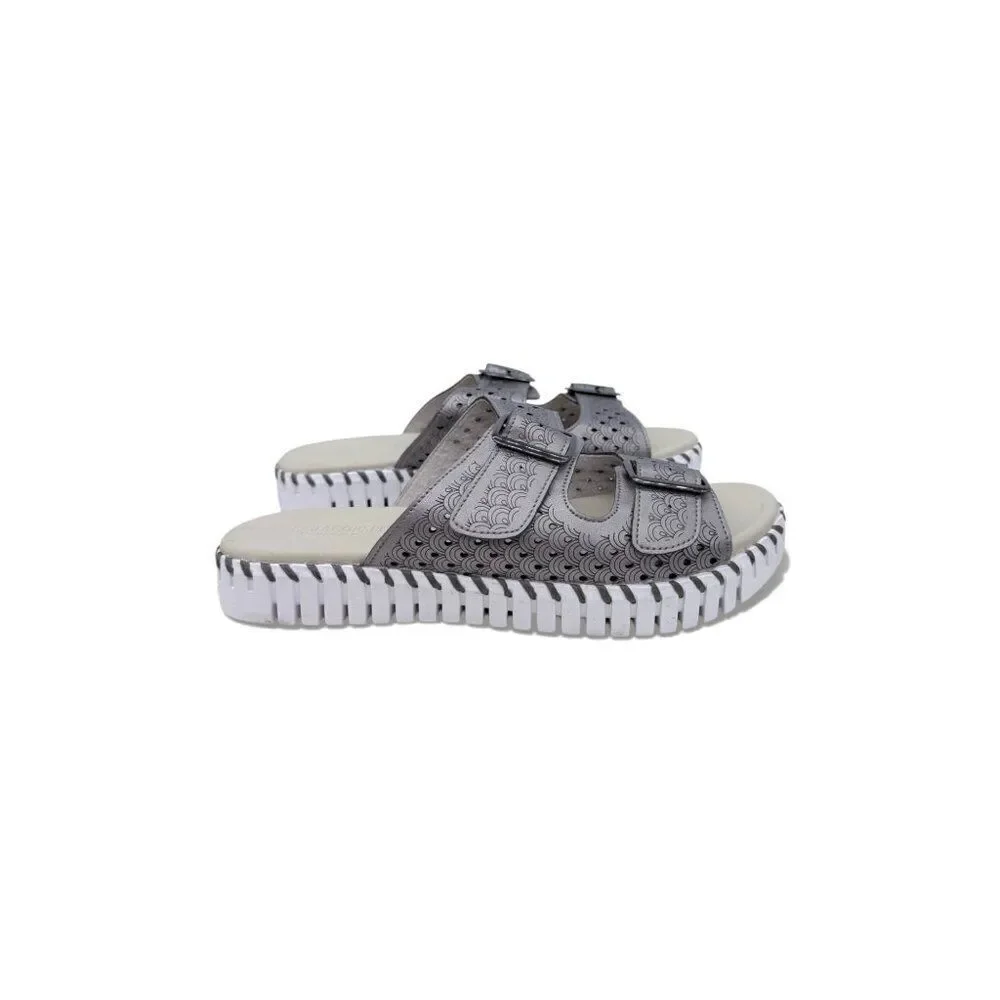ILSE JACOBSEN Tulip 1176ML Sandal Gunmetal Size 39 EU Lightweight Slip On